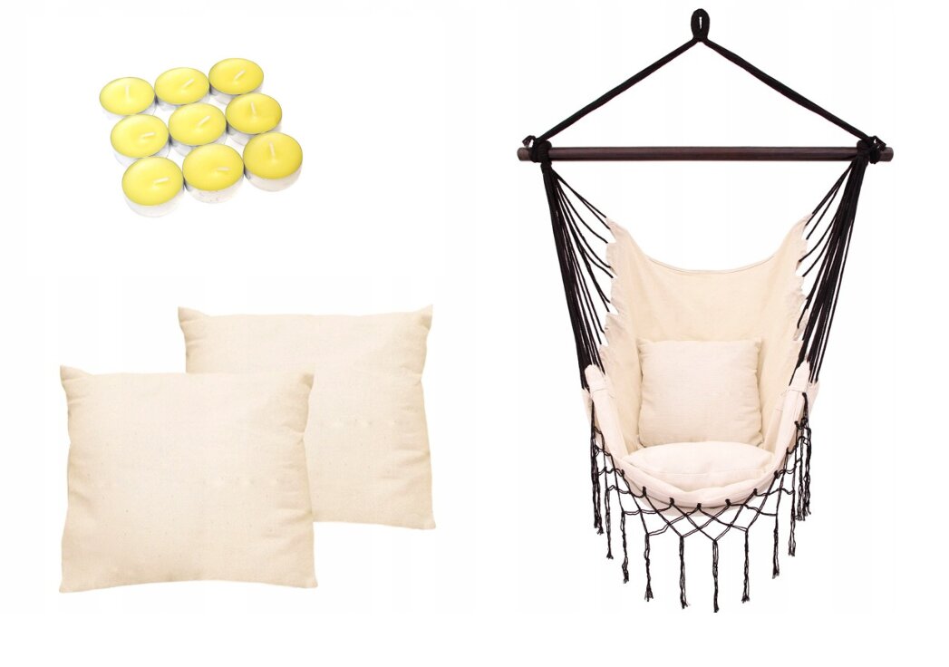 Sėdimas hamakas La Veranda su pagalvėmis, smėlio spalvos цена и информация | Hamakai | pigu.lt