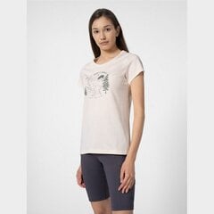 Marškinėliai moterims 4F W 4FSS23TTSF273 11S, balti kaina ir informacija | Marškinėliai moterims | pigu.lt