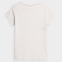 Marškinėliai moterims 4F W 4FSS23TTSF273 11S, balti цена и информация | Женские футболки | pigu.lt