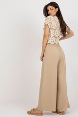 Kelnės moterims Italija Moda LKK1801412942, smėlio spalvos цена и информация | Женские брюки | pigu.lt
