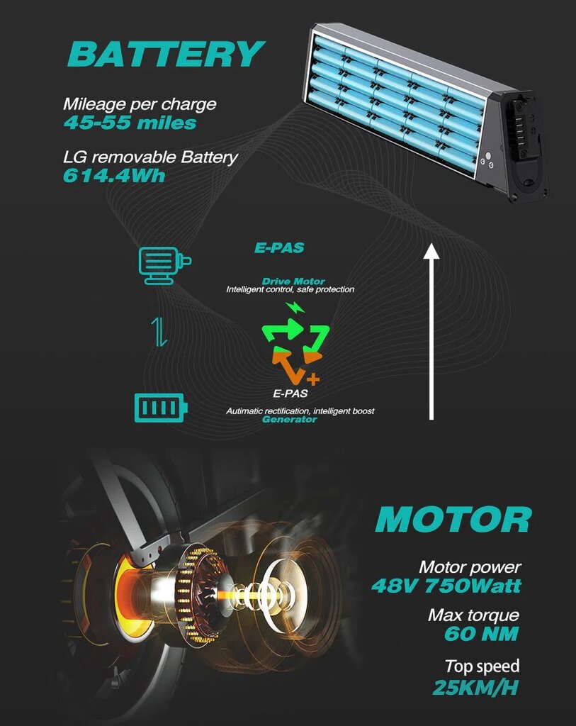 Elektrinis dviratis Engwe Engine PRO, 20", pilkas kaina ir informacija | Elektriniai dviračiai | pigu.lt