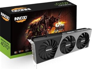 Inno3D GeForce RTX 4070 Ti X3 (N407T3-126X-186148N) цена и информация | Видеокарты (GPU) | pigu.lt