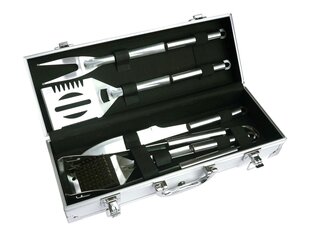 Grilio įrankių rinkinys dėžutėje Landmann, 45 x 8 x 17 cm, sidabrinis kaina ir informacija | Landmann Kepsninės, šašlykinės, rūkyklos | pigu.lt