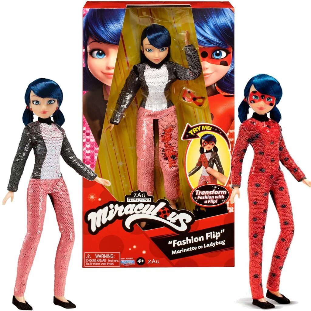 Lėlė Marinette Ladybug Playmates fashion flip kaina ir informacija | Žaislai mergaitėms | pigu.lt