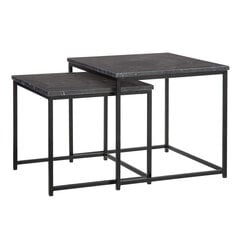 Вспомогательный стол 41 x 41 x 56 cm Стеклянный Чёрный Металл (2 штук) цена и информация | Журнальные столики | pigu.lt