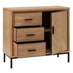 Мебель для прихожей с ящиками SPIKE 91 x 40 x 84,5 cm Натуральный Металл Деревянный цена и информация | Шкафчики в гостиную | pigu.lt