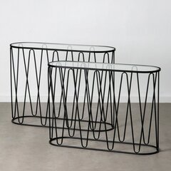 Мебель для прихожей 107 x 35,5 x 79 cm Стеклянный Чёрный Металл (2 штук) цена и информация | Столы-консоли | pigu.lt