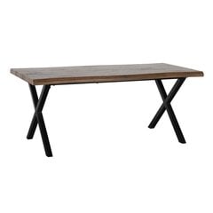 Valgomojo stalas 180x90x75cm, juodas/rudas kaina ir informacija | Virtuvės ir valgomojo stalai, staliukai | pigu.lt
