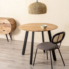 Обеденный стол 90 x 90 x 77 cm Натуральный Чёрный Деревянный Железо цена и информация | Кухонные и обеденные столы | pigu.lt
