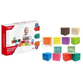 Edukacinis silikoninių blokelių rinkinys, 12 vnt. kaina ir informacija | Žaislai kūdikiams | pigu.lt