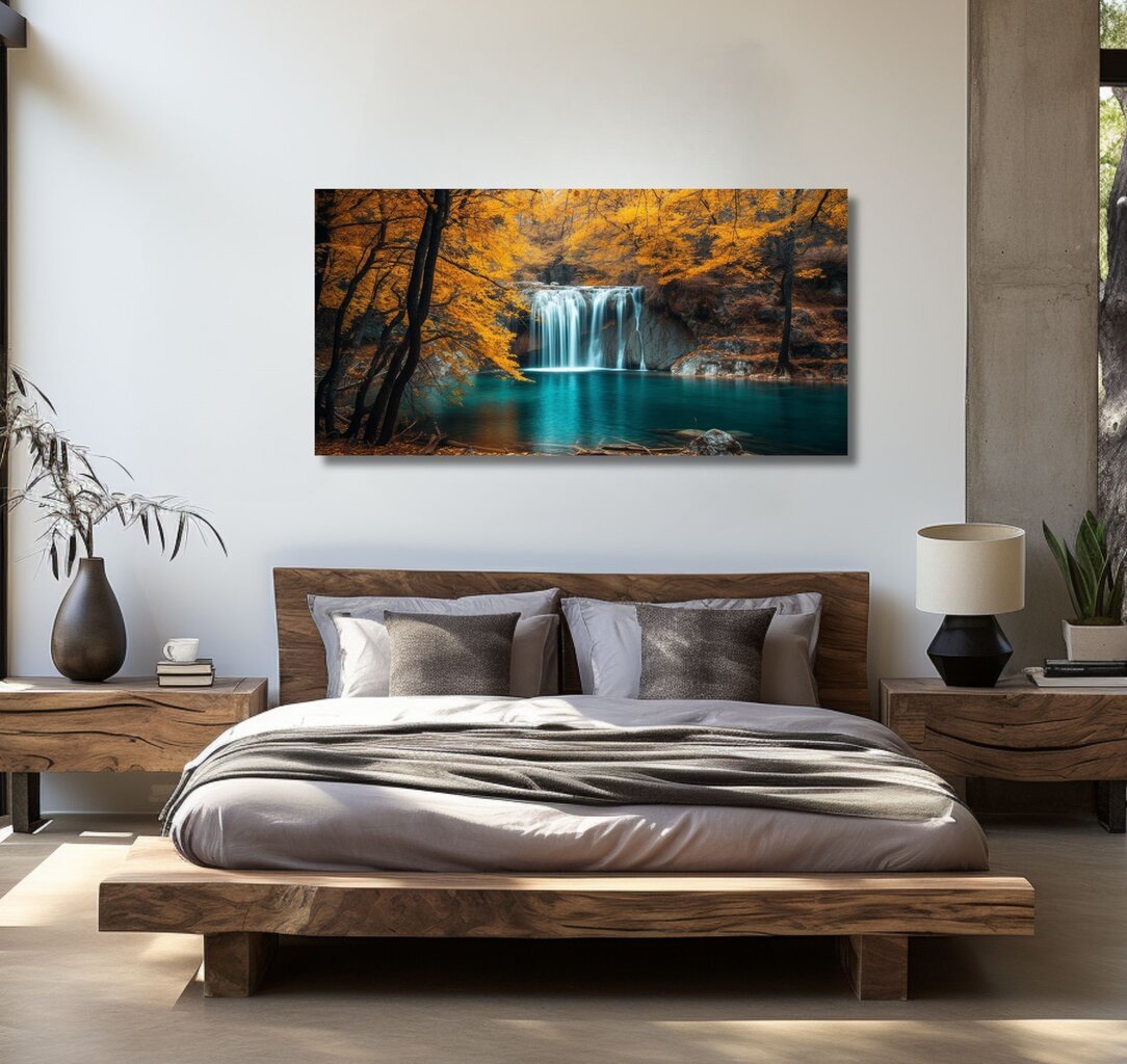Paveikslas Autumn Waterfalls kaina ir informacija | Reprodukcijos, paveikslai | pigu.lt