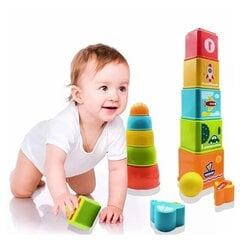 Kaladėlių bokštas Huanger, 14 vnt kaina ir informacija | Žaislai kūdikiams | pigu.lt