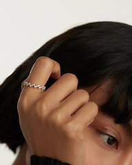 PDPAOLA Сверкающее серебряное кольцо с цирконами ZIPPER Silver AN02-685 цена и информация | Кольцо | pigu.lt