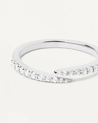 PDPAOLA Серебряное открытое кольцо с прозрачными цирконами EMBRACE Silver AN02-805 цена и информация | Кольцо | pigu.lt