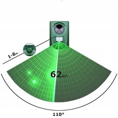 Ультразвуковой репеллент для отпугивания животных на солнечной батарее DM цена и информация | Средства защиты от кротов, грызунов | pigu.lt
