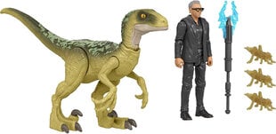 Figūrėlių rinkinys Dr. Ian Malcolm & Velociraptor Mattel Jurassic World HGP77 цена и информация | Игрушки для мальчиков | pigu.lt