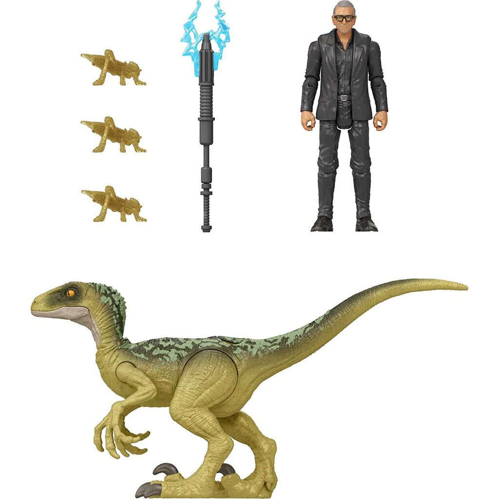 Figūrėlių rinkinys Dr. Ian Malcolm & Velociraptor Mattel Jurassic World HGP77 kaina ir informacija | Žaislai berniukams | pigu.lt