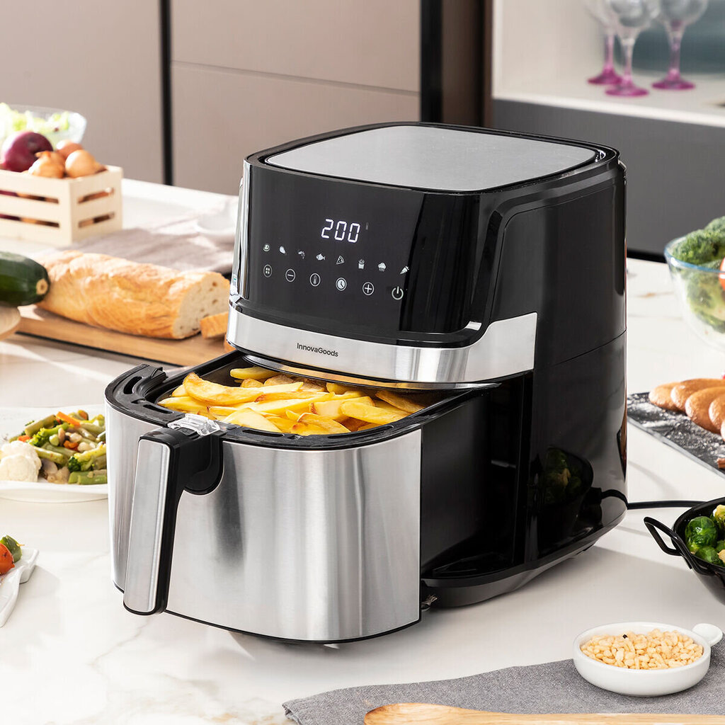 Аэрофритюрница ФРИТЮРНИЦА БЕЗ МАСЛА INNOVAGOODS FRYINN PRO 5500 ЧЁРНЫЙ  НЕРЖАВЕЮЩАЯ СТАЛЬ 1700 W 5,5 L цена | pigu.lt