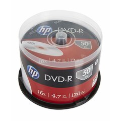 hp dvd-r, dme00025-3, 69316, 4,7 гб, 16x, со шпинделем, 50 шт, непечатаемый, 12 см, для архивирования данных цена и информация | Виниловые пластинки, CD, DVD | pigu.lt