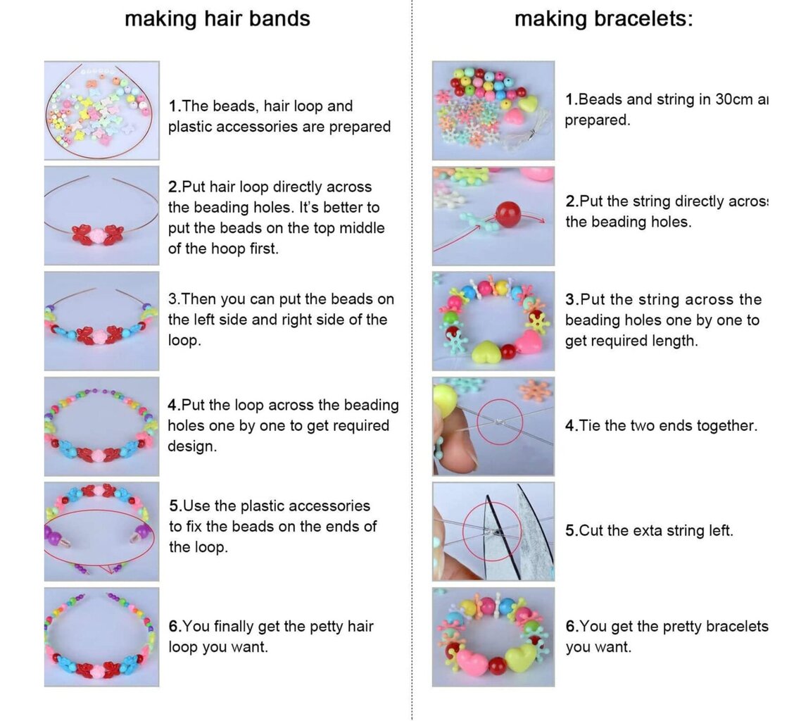 Детский развивающий набор для творчества из акрилового бисера для создания  украшений Собери Сам DIY цена | pigu.lt