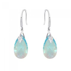 Sidabriniai auskarai su Swarovski kristalais DiamondSky Baroque III (Aquamarine Shimmer) DS02A528 kaina ir informacija | Auskarai | pigu.lt