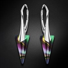 Серебряные серьги "Шип II (Rainbow Dark)" с кристаллами Swarovski™ DS02A534 цена и информация | Серьги | pigu.lt