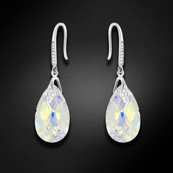 Sidabriniai auskarai su Swarovski kristalais DiamondSky Baroque III (Aurora Borealis) DS02A540 цена и информация | Auskarai | pigu.lt