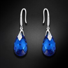 Серебряные серьги "Барокко III (Capri Blue Comet Argent Light)" с кристаллами Swarovski™ DS02A552 цена и информация | Серьги | pigu.lt