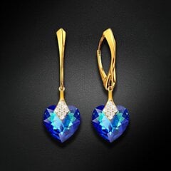 Серебряные серьги "Милый Валентин (Bermuda Blue)" с кристаллами Swarovski™ DS02A557 цена и информация | Серьги | pigu.lt