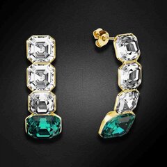 Серебряные серьги "Империум (Emerald)" с кристаллами Swarovski™ DS02A564 цена и информация | Серьги | pigu.lt