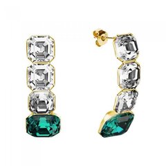 Серебряные серьги "Империум (Emerald)" с кристаллами Swarovski™ DS02A564 цена и информация | Серьги | pigu.lt