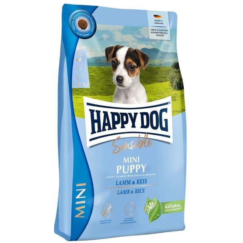 Happy Dog Mini Puppy jauniems šuniukams su ėriena ir ryžiais, 4 kg цена и информация | Sausas maistas šunims | pigu.lt