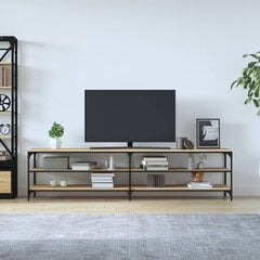 vidaXL Televizoriaus spintelė, ąžuolo, 200x30x50cm, mediena ir metalas kaina ir informacija | TV staliukai | pigu.lt