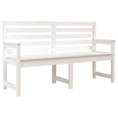 vidaXL Sodo suoliukas, baltas, 159,5x48x91,5cm, pušies masyvas цена и информация | Садовые скамейки | pigu.lt