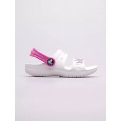 Crocs šlepetės mergaitėms, baltos, SW971432.6867 kaina ir informacija | Šlepetės, kambario avalynė vaikams | pigu.lt