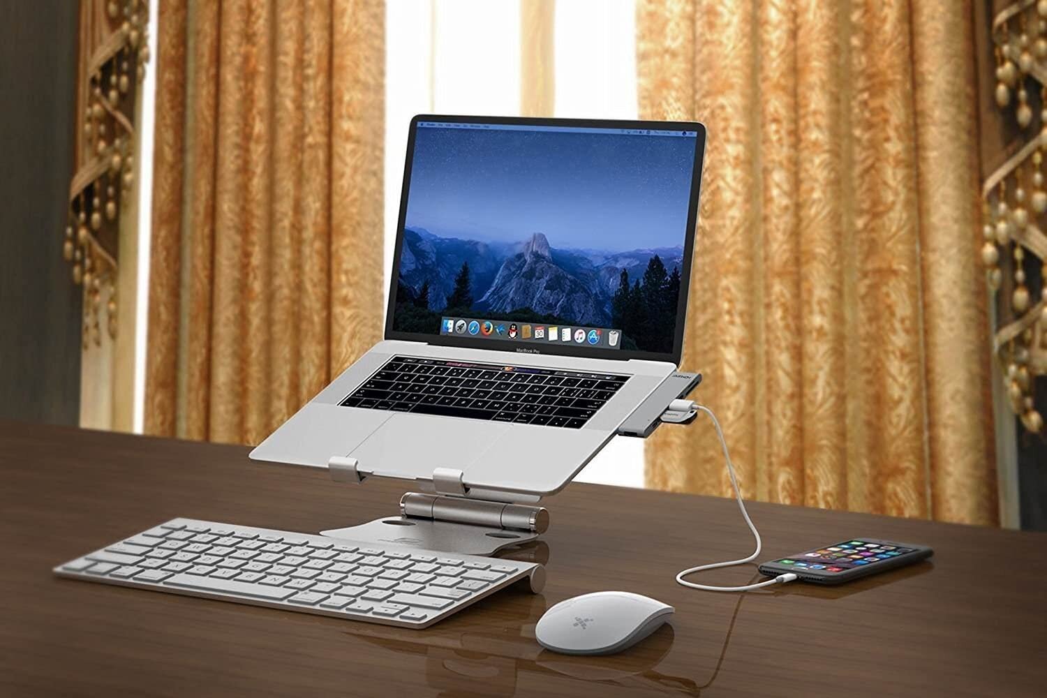 USB HomeSpot MacBook Pro 2016/2017 USB-C/HDMI/SD / Micro/ USB-A kaina ir informacija | Adapteriai, USB šakotuvai | pigu.lt