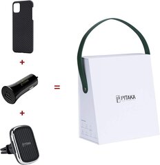 PITAKA Автомобильная беспроводная зарядная станция для iPhone 11 Pro Max и новее, в комплекте с чехлом MagEZ, чёрная цена и информация | Зарядные устройства для телефонов | pigu.lt
