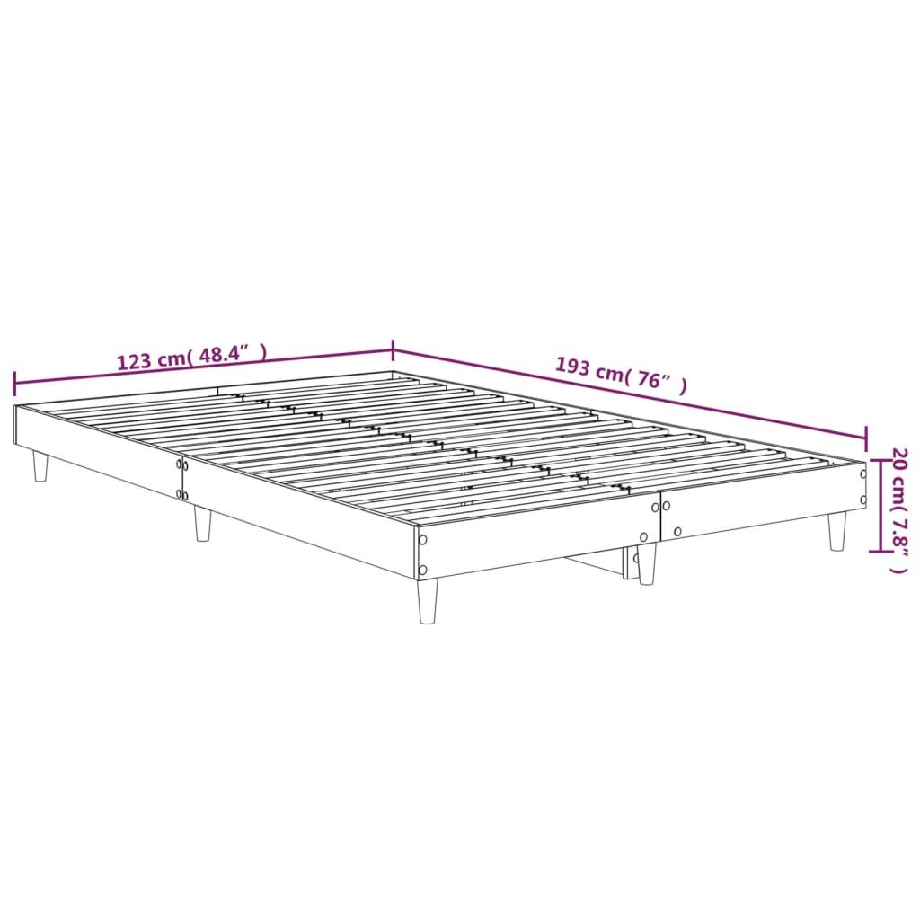 vidaXL Lovos rėmas, baltos spalvos, 120x190cm, apdirbta mediena цена и информация | Lovos | pigu.lt