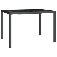 vidaXL Sodo stalas, antracito spalvos, 110x80x72cm, plienas kaina ir informacija | Lauko stalai, staliukai | pigu.lt