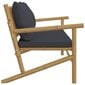 vidaXL Sodo suoliukas su tamsiai pilkomis pagalvėlėmis, bambukas kaina ir informacija | Lauko kėdės, foteliai, pufai | pigu.lt