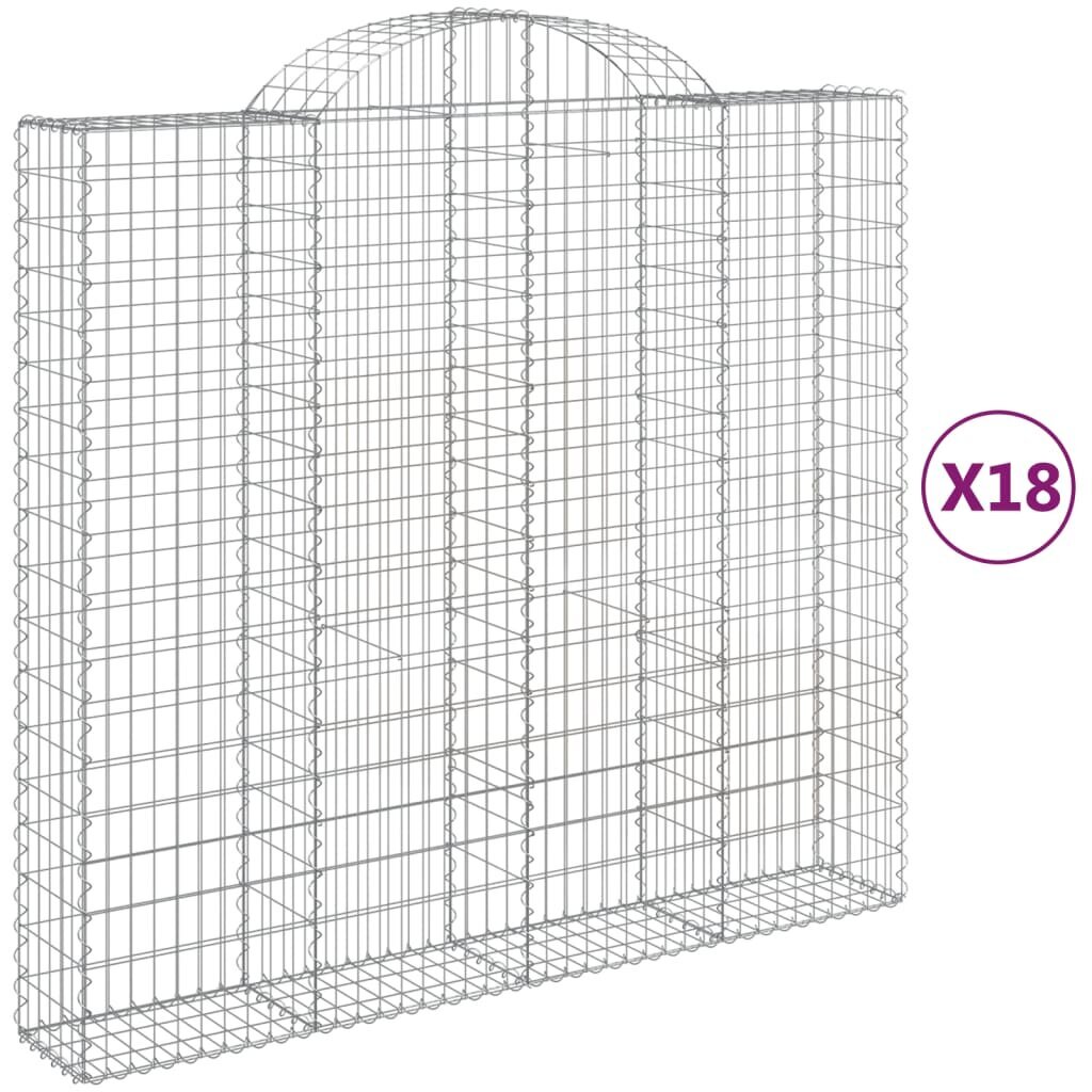 Gabiono krepšiai vidaXL 18 vnt., 200x50x180/200 cm kaina ir informacija | Tvoros ir jų priedai | pigu.lt