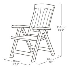 2-jų lauko kėdžių komplektas Keter Corsica, rudas kaina ir informacija | Lauko kėdės, foteliai, pufai | pigu.lt