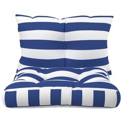 Palečių pagalvėlės vidaXL, mėlynos/baltos kaina ir informacija | Pagalvės, užvalkalai, apsaugos | pigu.lt