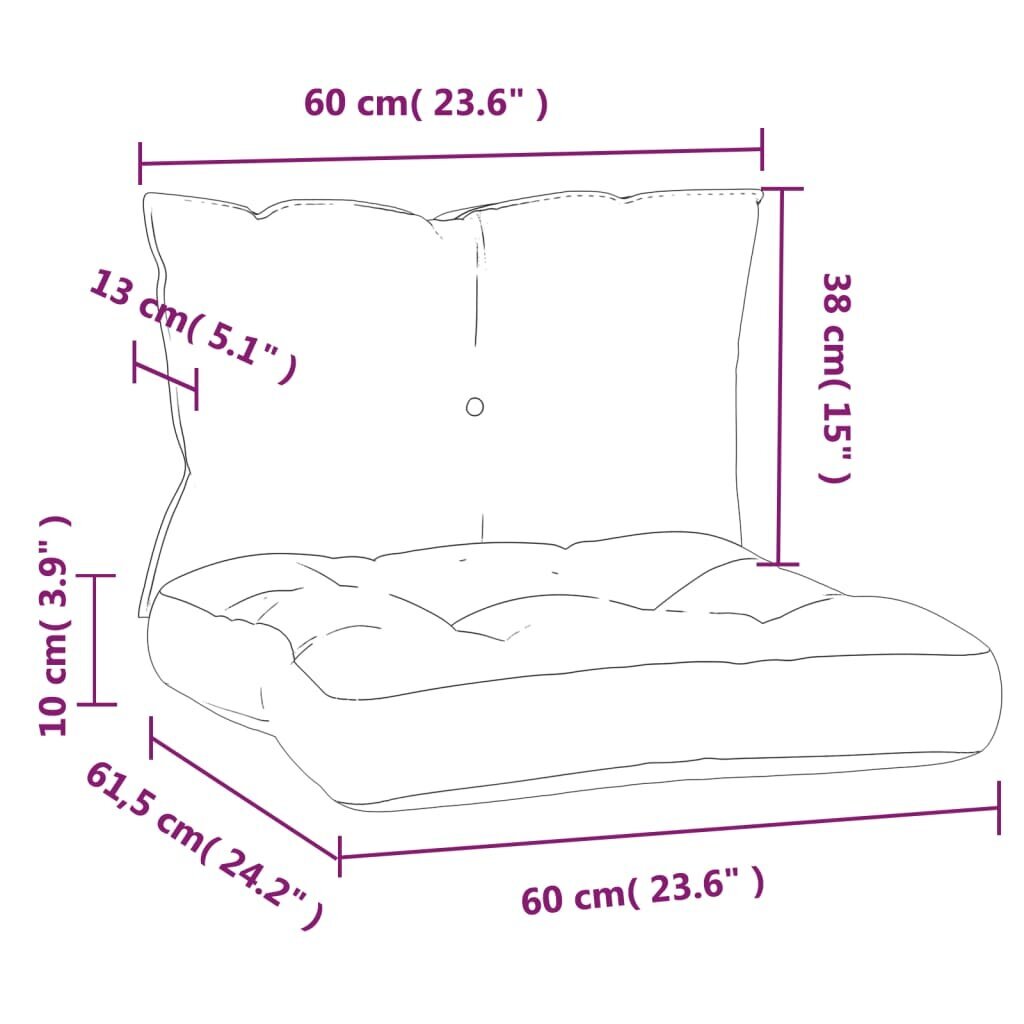 Palečių pagalvėlės vidaXL, žalios kaina ir informacija | Pagalvės, užvalkalai, apsaugos | pigu.lt