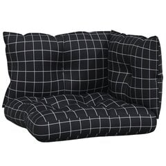 vidaXL Palečių pagalvėlės, 3vnt., oksfordo audinys, juodi langeliai kaina ir informacija | Pagalvės, užvalkalai, apsaugos | pigu.lt