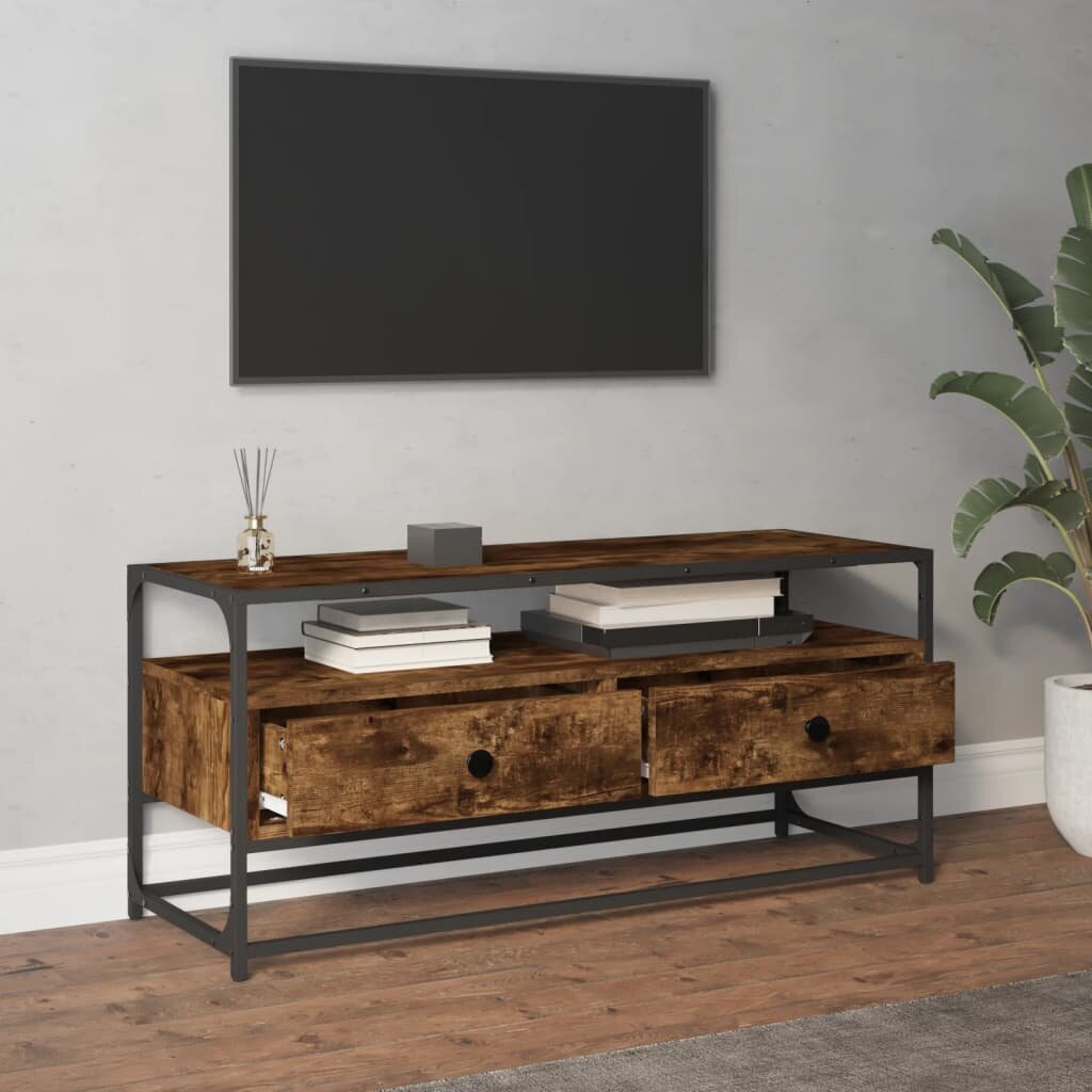 vidaXL Televizoriaus spintelė, dūminio ąžuolo, 100x35x45cm, mediena kaina ir informacija | TV staliukai | pigu.lt