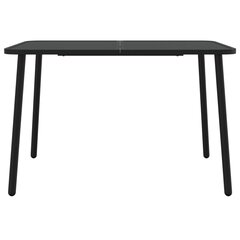 vidaXL Sodo stalas, antracito spalvos, 110x80x71cm, plienas kaina ir informacija | Lauko stalai, staliukai | pigu.lt