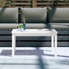 vidaXL Sodo stalas, baltas, 82,5x50,5x45cm, pušies medienos masyvas цена и информация | Садовые столы, столики | pigu.lt