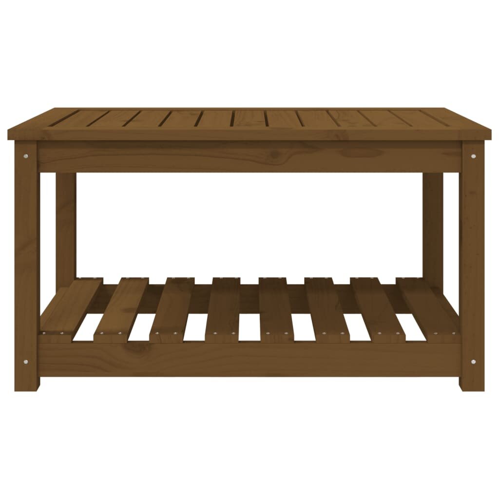 vidaXL Sodo stalas, medaus rudas, 82,5x50,5x45cm, pušies masyvas kaina ir informacija | Lauko stalai, staliukai | pigu.lt