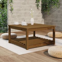 vidaXL Sodo stalas, medaus rudas, 82,5x82,5x45cm, pušies masyvas kaina ir informacija | Lauko stalai, staliukai | pigu.lt